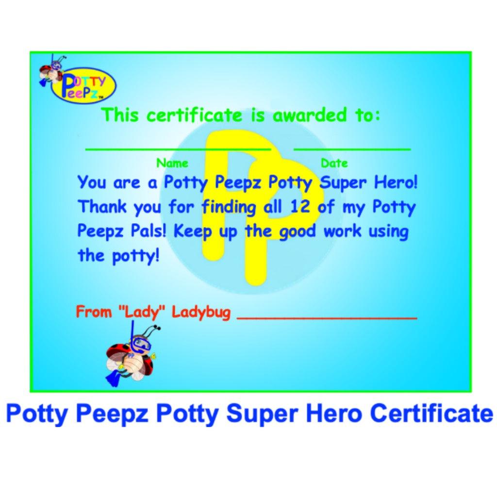 Potty training certificate for boys