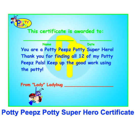 potty training Certificate for children boys and girls