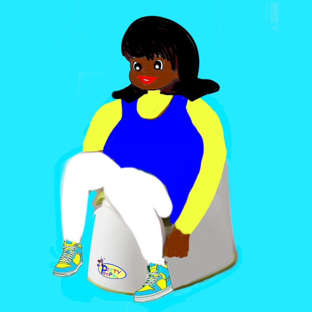 girl's potty, child potty for girls with girl sitting on it